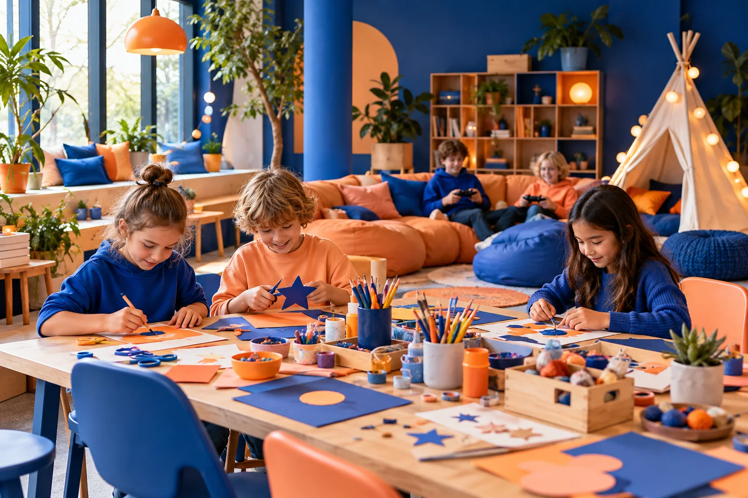 Pauzehoek met knutselmateriaal Pauzehoek met knutselmateriaal